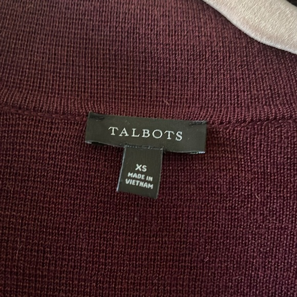 Burgundy V-Neck Talbots Sweater - Picture 3 of 5